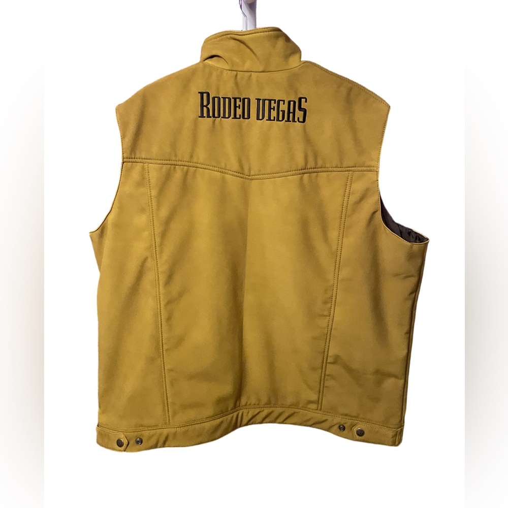 Rodeo Vegas 4XL Tan Canvas Vest NWT • Embroidered NFR Logo - Picture 2 of 16